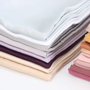 High quality satin hijab fabric long scarf solid color multi-color display detail close up