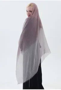 Gradient cotton linen scarf for women, stylish hijab and shawl detail view display.