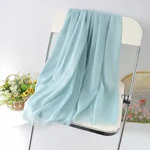 Solid color tassel scarf lightweight beach wrap shawl versatile fashion women accessory