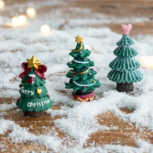 Miniature resin Christmas tree tabletop desktop decoration figurines holiday ornament