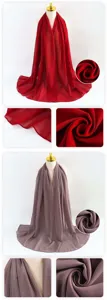 Primo piano dettagliato sulla trama della sciarpa hijab in chiffon con bordi rifiniti