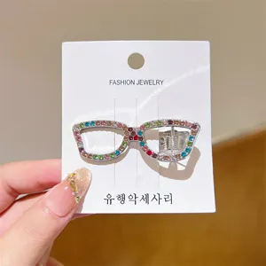 Κλιπ μαλλιών γυαλιά στρας πολύχρωμο λαμπερό αξεσουάρ μόδας για γυναίκες καθημερινό στυλ