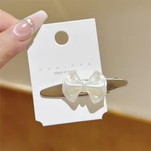 Koreaanse stijl iriserende strik haarspeld schattige pony clip eendebek haaraccessoire