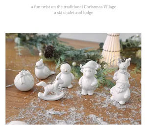 Ornamenti sospesi in ceramica natalizi animali carini decorazione albero festa chic