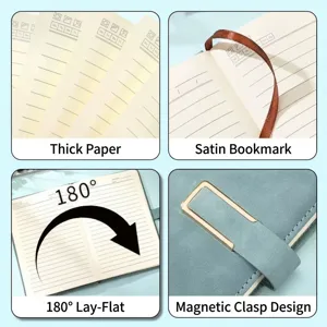 Business Office Faux Leather Notebook A5 Meeting Record Book Solid Color Journal With Metal Buckle Strap Diary Corporate Stationery