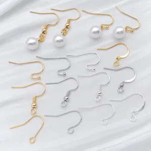 Crochets de boucles d'oreilles DIY, apprêts en métal doré et argenté pour accessoires faits main.