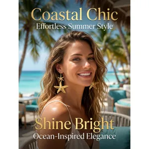 Exquisite stainless steel starfish earrings, perfect for effortless summer beach style.