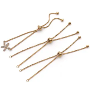 Catena scorrevole regolabile in acciaio inossidabile accessori gioielli DIY con pendente a stella.