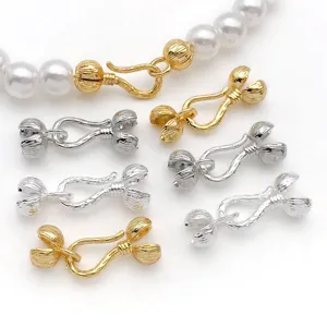Copper jewelry clasps gold and silver DIY necklace bracelet findings detailed view accessories.