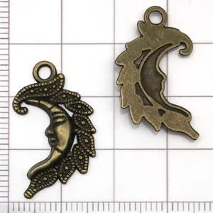 Antiek brons legering maan hanger DIY sieraden accessoires voor handgemaakte armbanden kettingen