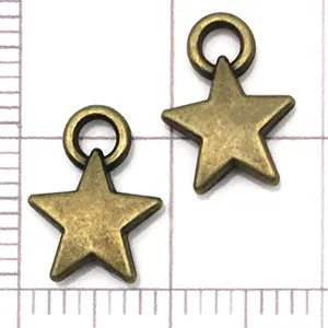 Antieke bronskleurige ster bedels metalen hangers voor DIY sieraden armband en ketting