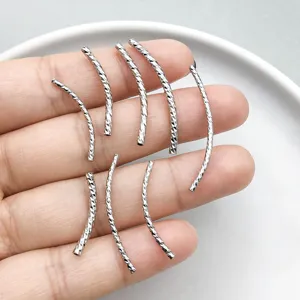 Curved tube jewelry findings faceted twisted metal beads pendants for DIY handmade crafts making