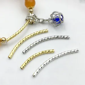 Copper gold plated silver curved tubes DIY jewelry making charms accessories components