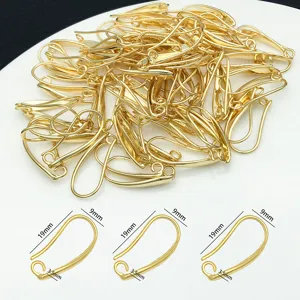 Vergoldete DIY Ohrring Haken Befestigungen 19x9mm Metall Schmuckherstellung Zubehör