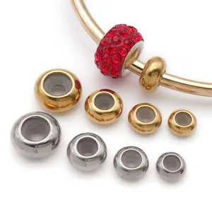 Stainless steel rubber stopper bead detail view for DIY jewelry making accessories.