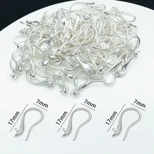 Versilberte Ohrringhaken DIY Schmuckherstellung Zubehör 17x7mm Komponenten Befestigungen