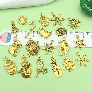 Assorted gold Christmas charms pendants for DIY jewelry making bracelets earrings crafts.