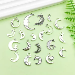 Antiek zilverlegering maan ster bedels hanger DIY sieraden accessoires voor kettingen