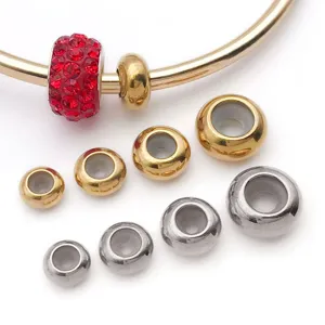 Stainless steel vacuum plated silicone stopper beads and DIY bracelet accessories set.