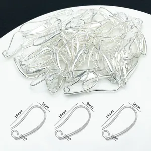 Silberne DIY Ohrhaken Schmuckzubehör mit Abmessungen 19x9mm für handgefertigte Handwerkskunst.