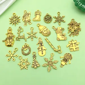 Mixed antique gold Christmas charms pendants for DIY jewelry making bracelets earrings.