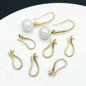 Vergoldete DIY Schmuck Accessoires Perlen Ohrringe Haken Zubehoer Handwerk Bauteile