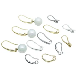 Gold Silber beschichtet DIY Ohrring Haken Perlen Schmuckherstellung Zubehör Hauptansicht