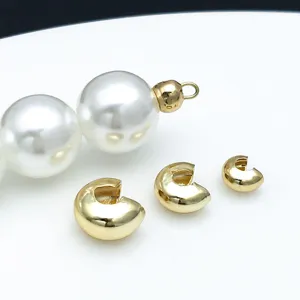 Accesorios de joyería DIY hebillas en forma de C doradas colgantes de perlas finas.