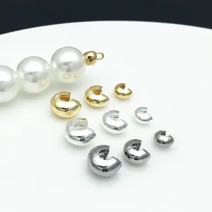 Cobre chapado oro plata creciente hebilla C abalorio abierto joya DIY accesorio colgante