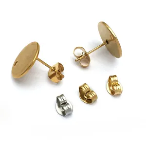 Edelstahl DIY Ohrring Ohrstecker und Schmetterling Verschlüsse, goldene und silberne Funde.