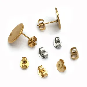 Edelstahl flache Ohrstecker und Schmetterling Ohrrücken DIY Schmuckzubehör Teile