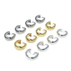 Cuentas de metal en forma de C de media luna doradas y plateadas accesorios de joyería