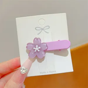 Summer fresh jelly flower hair clip sweet girl style side duckbill hair accessory for women.