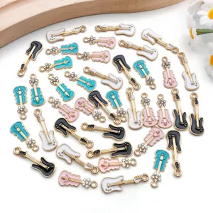 Bunte Emaille Gitarren Legierung Anhänger DIY Schmuck Charms für Armbänder Halsketten.