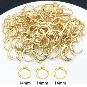 Monachelle francesi dorate accessori per gioielli fai da te, componenti per orecchini da 14mm.