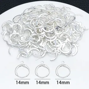 Ganci per orecchini a levetta 14mm argento fai da te componenti per gioielli stock