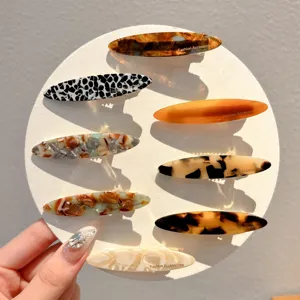Retro acetate tortoise shell hair clips set, elegant side hairpins for women daily wear.