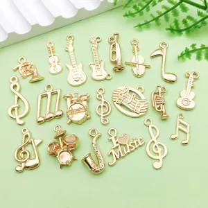 Gold Music Instrument Charms Alloy Pendant DIY Necklace Bracelet Jewelry Accessories