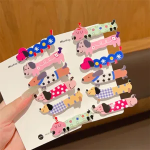 Cute Cartoon Dog Hair Clip Sweet Acrylic Duckbill Side Hairpin Sweet Girl Hair Accessories For Daily Wear