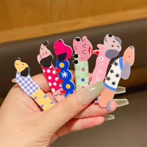 Cute puppy cartoon hair clips, sweet acrylic duckbill side clips for women and girls daily wear.