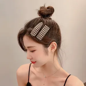 Houndstooth hair clips for women autumn winter side bangs bb hairpins cute hair accessories