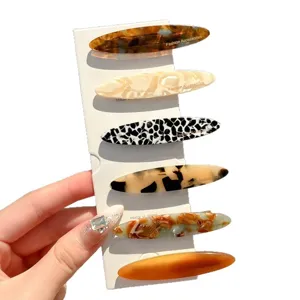 Retro amber acetate hair clips set for women, elegant side hairpins and barrettes styling.