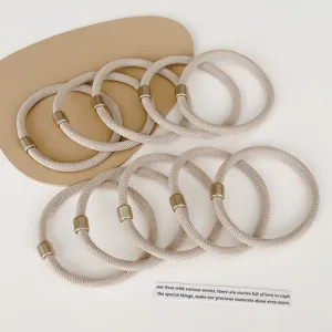 Duurzame elastische haarbanden met metalen ringen, zachte gevlochten paardenstaarthouders dagelijks.
