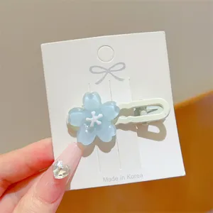 Summer fresh jelly flower hair clip sweet girl style side duckbill clip accessory