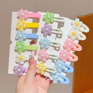 Sweet Jelly Flower Hair Clip Cute Resin Floral Side Barrettes Hair Accessories For Women Girls Daily Styling