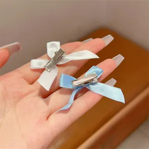 Sweet ribbon bow hair clip set, cute side hairpin for sweet styling and daily wear.