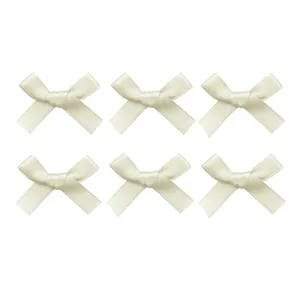 6pcs cute white ribbon bow hair clips sweet ballet style side hair pins for girls.