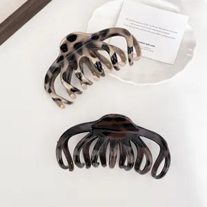 Pince à cheveux léopard évidée style coréen grand clip requin élégant accessoires coiffure femme