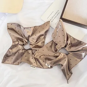 Coletero De Satén De Lunares Para Mujer Estilo Vintage Francés Coleteros Para El Cabello Con Serpentina Larga Elegantes Accesorios