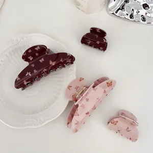 Koreaanse Stijl Schattige Vlinderprint Hars Haarklem Zoete Veelzijdige Haarlok Accessoires Voor Dames